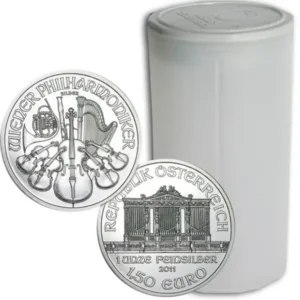 2011 Østerrike 1 oz Sølvmynter Philharmonic BU i Tube (20 oz)