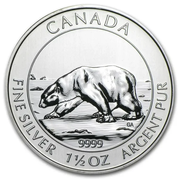 2013 Canada 1,5 oz Sølv Polar Bear Anmerkning M/Kapsel
