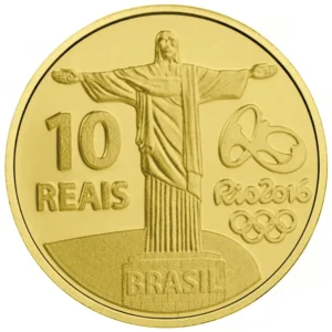 2014 Brasil 3,96 gram Gull 10 Reais Olympic Anmerkning M/Kapsel