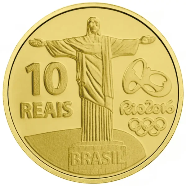 2014 Brasil 3,96 gram Gull 10 Reais Olympic Anmerkning M/Kapsel