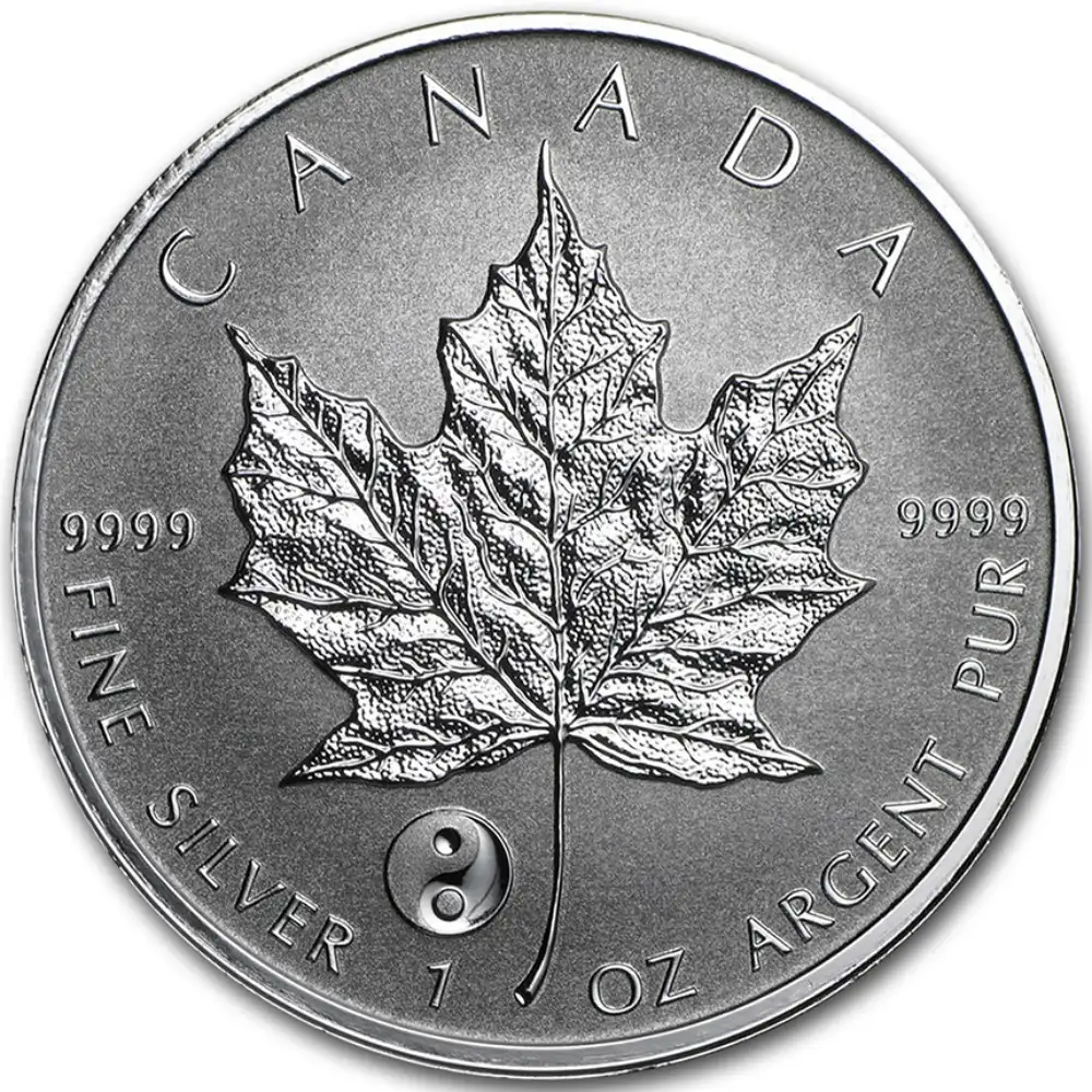 2016 Canada 1 oz Sølv Maple Leaf Ying Yang Privy Melkeflekker M/Kapsel