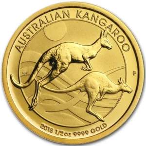 2018 Australia 1/2 oz Gullmynt Kangaroo BU M/Kapsel
