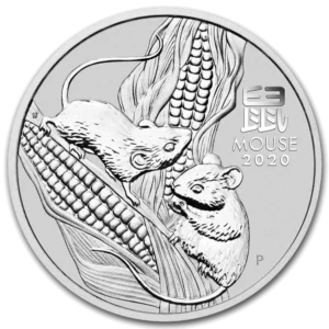 2020 Australia 1 oz Sølv Lunar S3 Year of the Mouse BU M/Kapsel