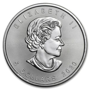 2020 Kanada 1 oz Sølv Maple Leaf BU