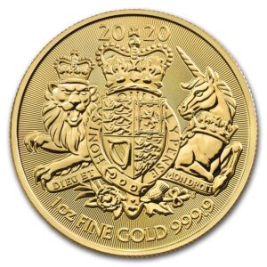 2020 Storbritannia 1 oz Gullmynt The Royal Arms BU M/Air-tite kapsel