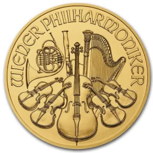 2021 Østerrike 1/2 oz Gullmynt Philharmonic BU M/Kapsel