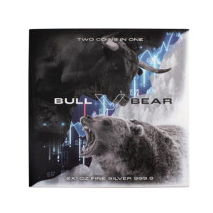 2021 Solomon Islands 2 oz Sølv "Bull Vs Bear" Proof M/Etui & COA