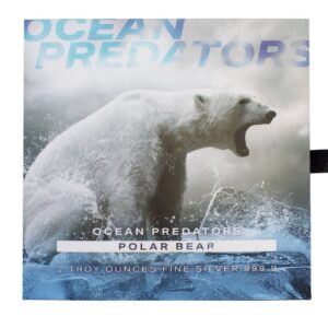 2021 Solomon Islands 2 oz Sølv "Ocean Predators - Polar Bear" Proof