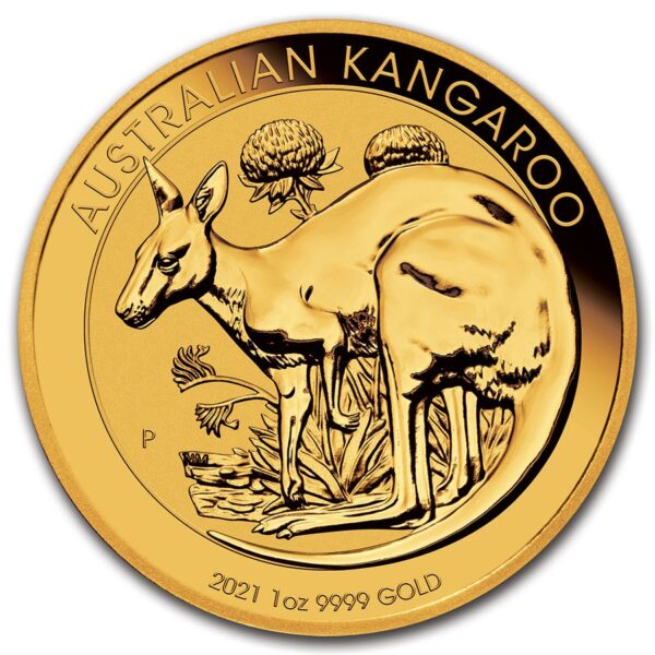 2021 Australia 1 oz Gull Kangaroo Anmerkning M/Kapsel