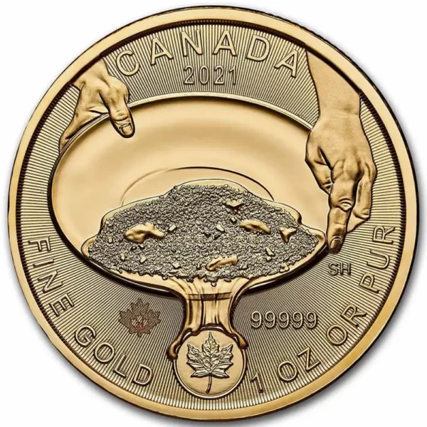 2021 Canada 1 oz Gull .99999 Klondike - Gold Rush BU i Forseglet Garantikort - Bilde 3