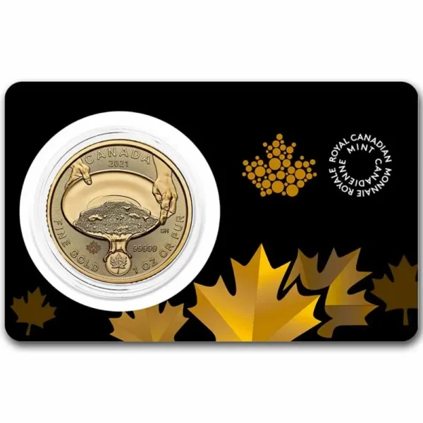 2021 Canada 1 oz Gull .99999 Klondike - Gold Rush BU i Forseglet Garantikort