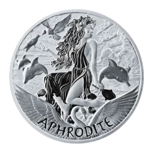 2022 Tuvalu 1 oz Sølvmynt Gods of Olympus Aphrodite BU M/Kapsel
