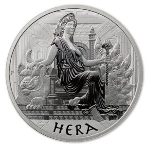 2022 Tuvalu 1 oz Sølvmynt Gods of Olympus Hera BU M/Kapsel