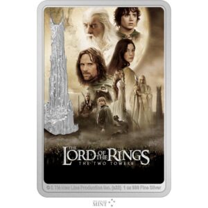 2022 Niue 1 oz Sølv "Lord of the Rings Movie Poster - Two Towers" Proof M/Etui & COA