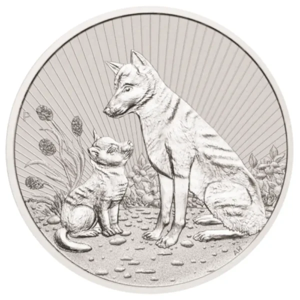 2022 Australia 2 oz Sølv Mother and Baby Dingo BU