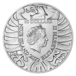 2022 Niue 5 oz Sølv Czech Lion BU M/Kapsel