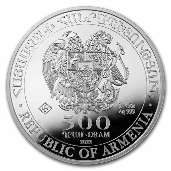 2022 Armenia 1 oz Sølv Noah`s Ark Anmerkning - Bilde 2