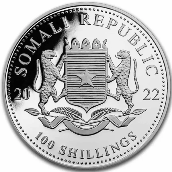 2022 Somalia 1 oz Sølv African Elephant Anmerkning - Bilde 2