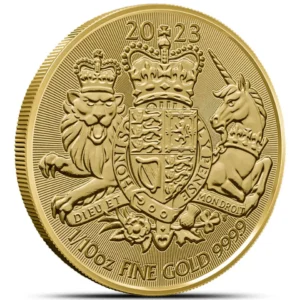 2023 Storbritannia 1/10 oz Gull Royal Arms BU M/Kapsel