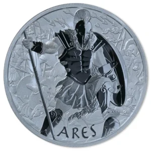 2023 Tuvalu 1 oz Sølvmynt Gods of Olympus Ares BU M/Kapsel