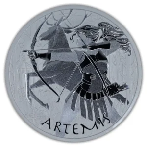 2023 Tuvalu 1 oz Sølvmynt Gods of Olympus Artemis BU M/Kapsel
