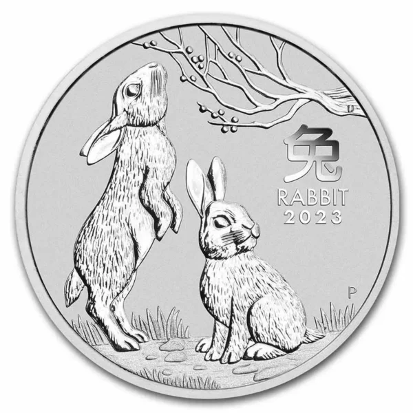 2023 Australia 2 oz Sølv Lunar S3 Year of the Rabbit BU M/Kapsel