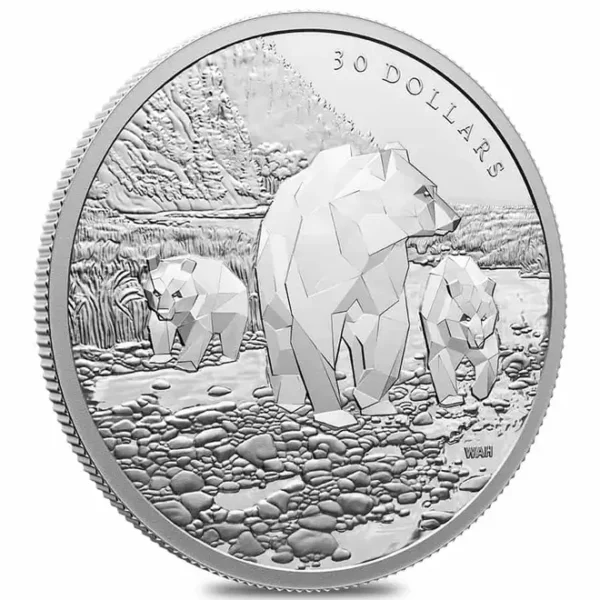 2023 Canada 2 oz Sølv "Multifaceted Animal Family - Grizzly Bears" Proof M/Etui & COA