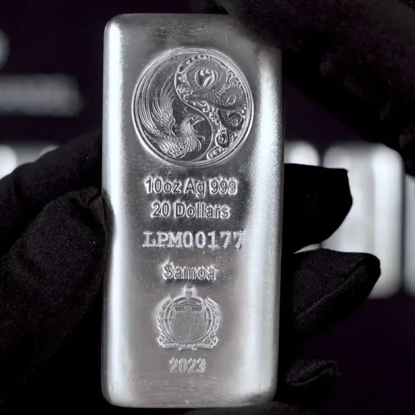 2023 Samoa 10 oz Sølv Dragon and Phoenix CoinBar | TILBUD - Bilde 2