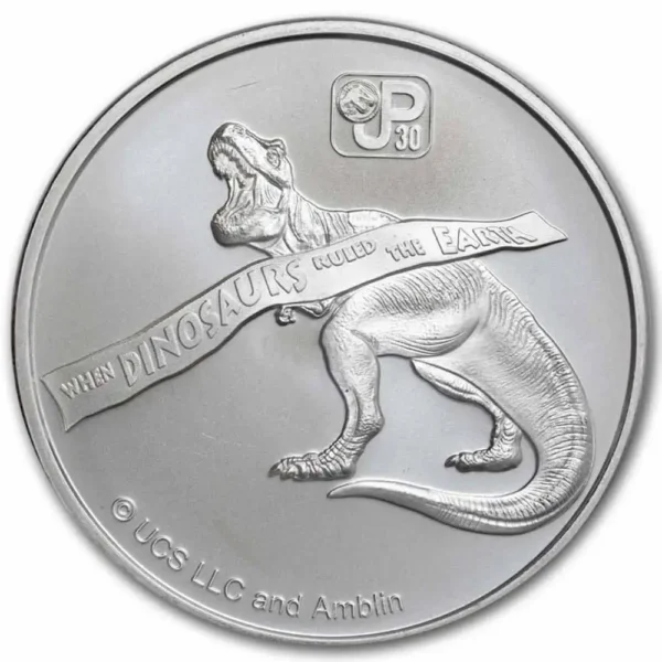 2023 Fiji 1 oz Sølv Jurassic Park 30th Anniversary BU