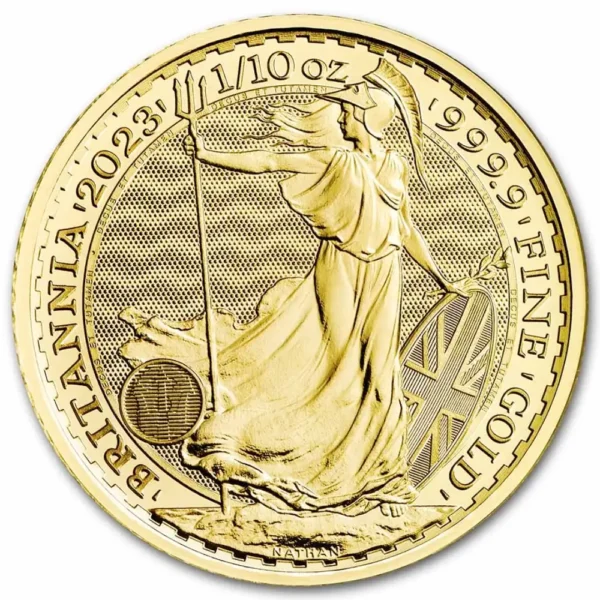 2023 Storbritannia 1/10 oz Gull Britannia (King Charles) BU M/Kapsel