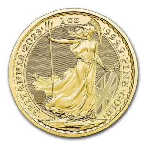 2023 Storbritannia 1 oz Gull Britannia QE III BU M/Air-tite kapsel