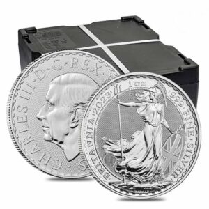 2023 Storbritannia Sølv Britannia 500 x 1 oz Monster Box (500 oz) King Charles