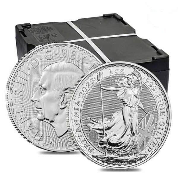 2023 Storbritannia Sølv Britannia 500 x 1 oz Monster Box (500 oz) King Charles
