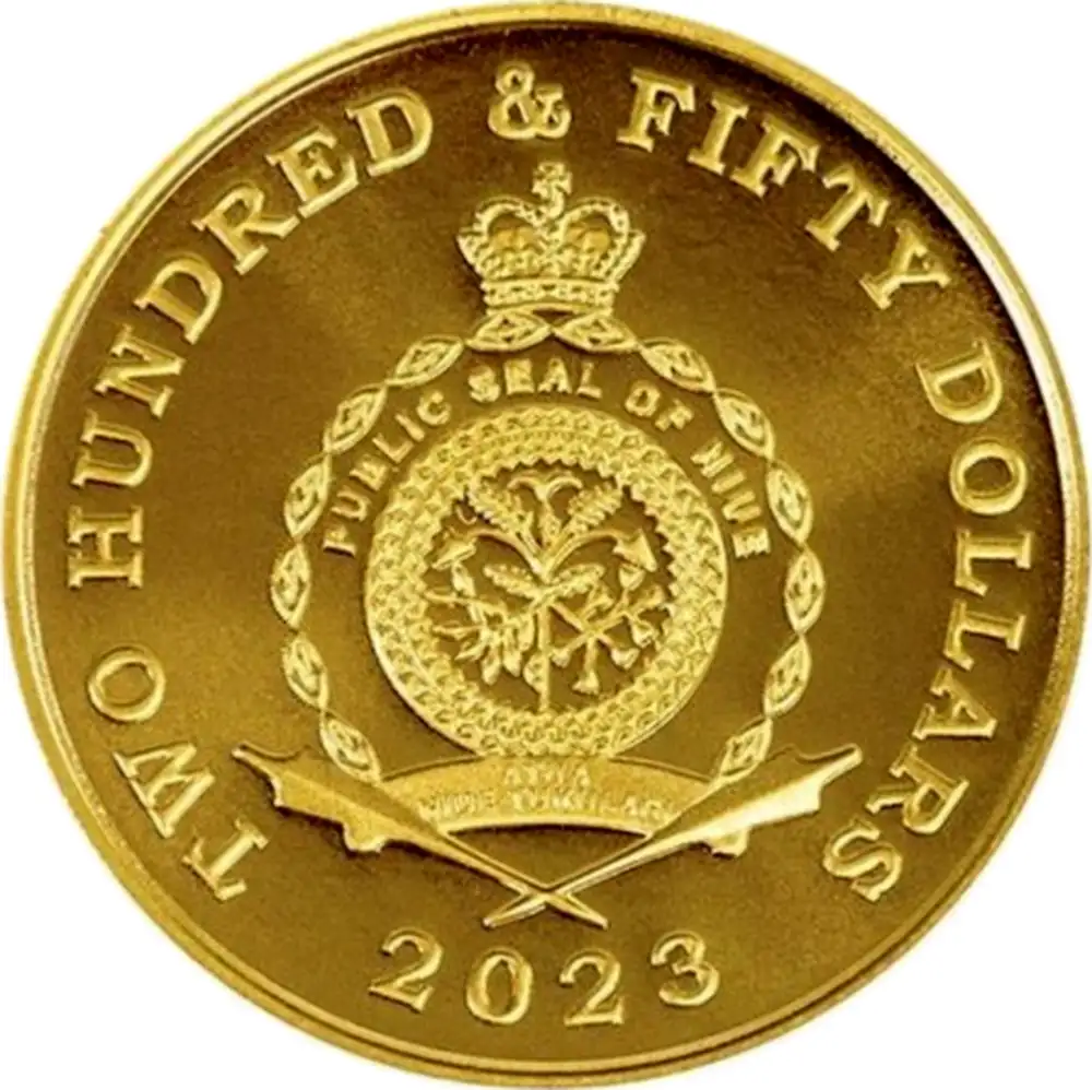 2023 Niue 1 oz Gull Viking - Harald HÃ¥rfagre BU M/Air-tite kapsel - Bilde 2