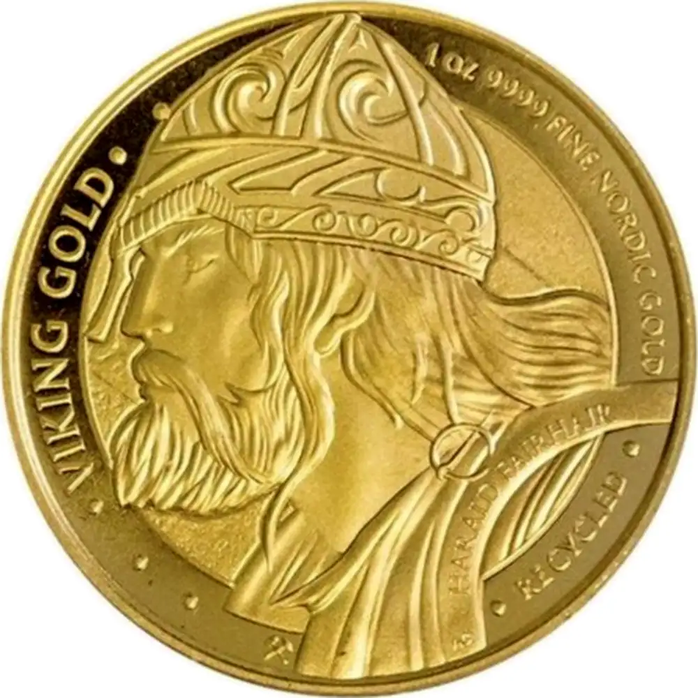 2023 Niue 1 oz Gull Viking - Harald HÃ¥rfagre BU M/Air-tite kapsel