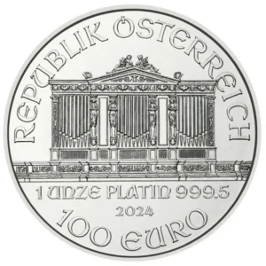 2024 Østerrike 1 oz Platinum Philharmonic BU M/Air-tite kapsel