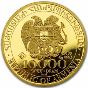 2024 Armenia 1/4 oz Gullmynt Noah`s Ark BU M/Saflip