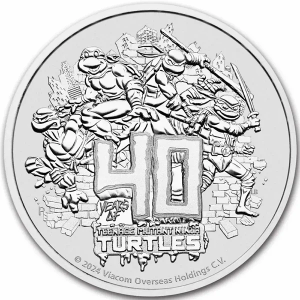 2024 Tuvalu 1 oz Sølv Teenage Mutant Ninja Turtles BU M/Kapsel