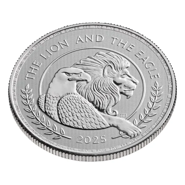 2025 Storbritannia 1 oz Sølv Lion & Eagle BU - Bilde 3