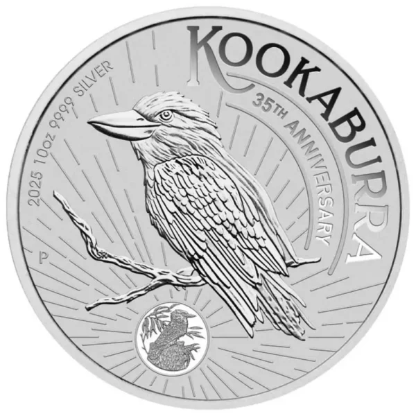 2025 Australia 10 oz Sølv Kookaburra BU M/Kapsel "Forhåndssalg"