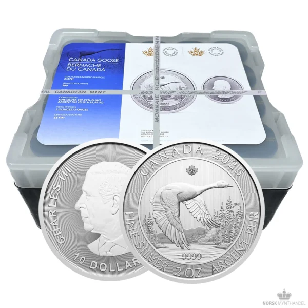 2025 Canada Sølv Goose 280 x 2 oz Monsterboks BU (560 oz) "Bestillingsvare"