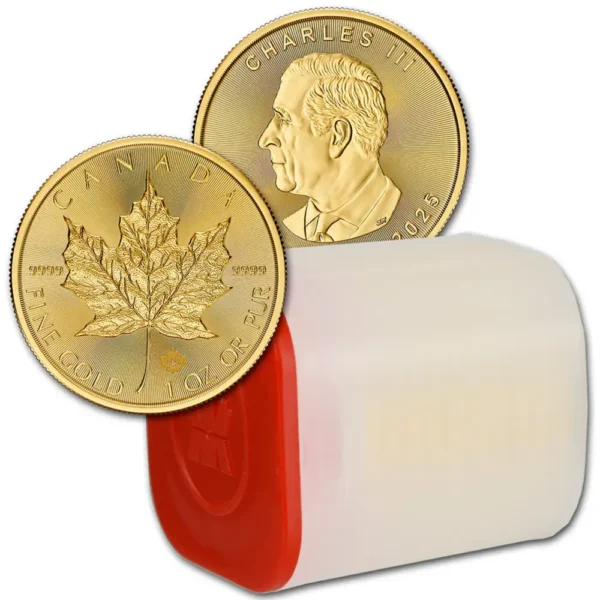 2025 Canada 10 x 1 oz Gull Maple Leaf BU i Tube (10 oz) "Bestillingsvare"