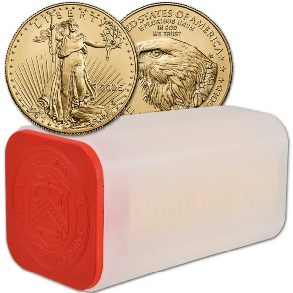 2025 USA 20 x 1 oz Gull American Gold Eagle BU i Tube (20 oz) "Bestillingsvare"