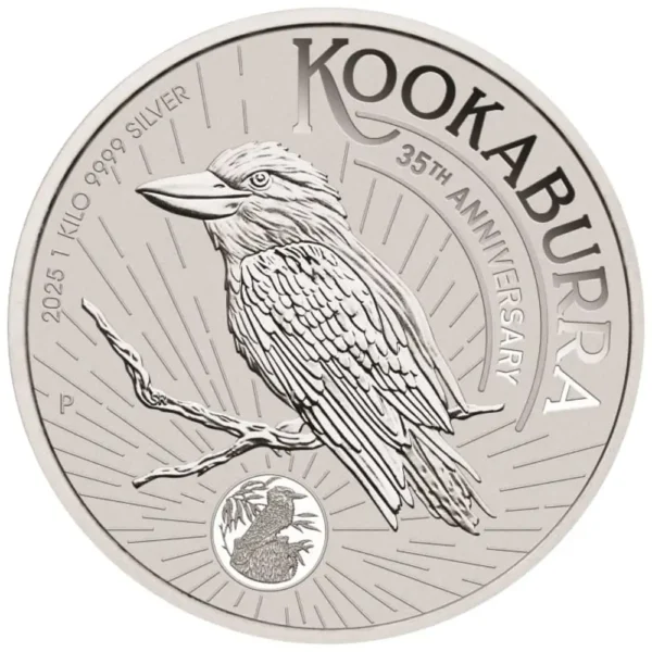 2025 Australia 1 Kilo Sølv Kookaburra BU M/Kapsel "Forhåndssalg"