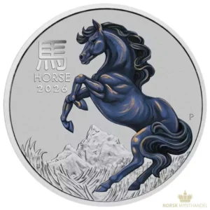2026 Australia 1 oz Platinamynt Lunar S3 Year of the Horse Farget BU M/Kapse | TILBUD