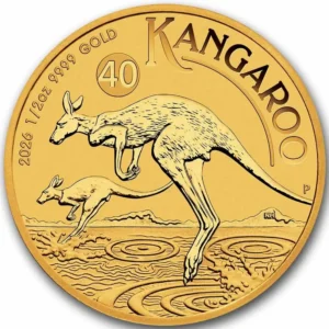 2026 Australia 1/2 oz Gullmynt Kangaroo BU M/Kapsel