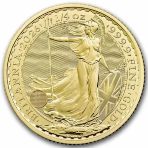 2026 Storbritannia 1/4 oz Gullmynt Britannia BU M/Air-tite Kapsel