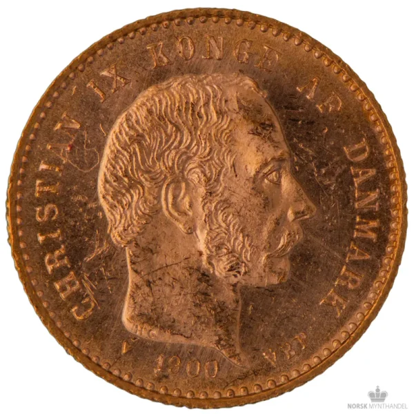 1900 Danmark 10 Kroner 4,03 gram Gull Kv 0/01 M/Saflip & Garantibevis - Bilde 2