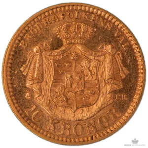 1894 Sverige 10 Kronor 4,03 gram Gull Kv 01 M/Saflip & Garantibevis