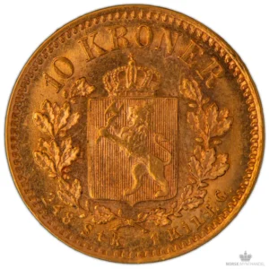 1902 Norge 10 Kroner 4,03 Gram Gull Kv 01 M/Saflip & Garantibevis
